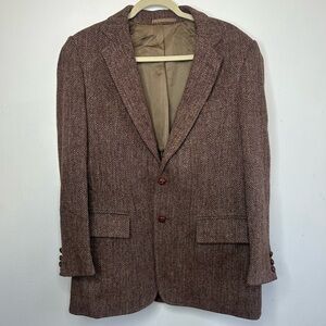 The Men’s Store Bloomingdale’s Harris Tweed Scottish Wool Brown Jacket Size 44.